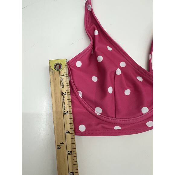 Zaful Womens Swimsuit Size 6 Two Piece Bikini Pink Polka Dot - Picture 7 of 14